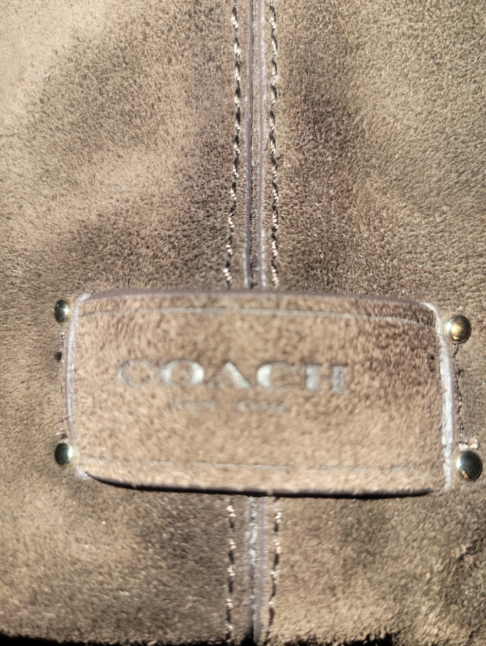 Coach Jose Suede and Leather Reptile Embossed Tote in Dark Brown 2014 - Picture 10 of 11